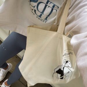 BOLSO SHOPPER "MADE IN FRANCE" PREMIUM GALGO GIRL 100% RECICLADO CRUDO - Image 2