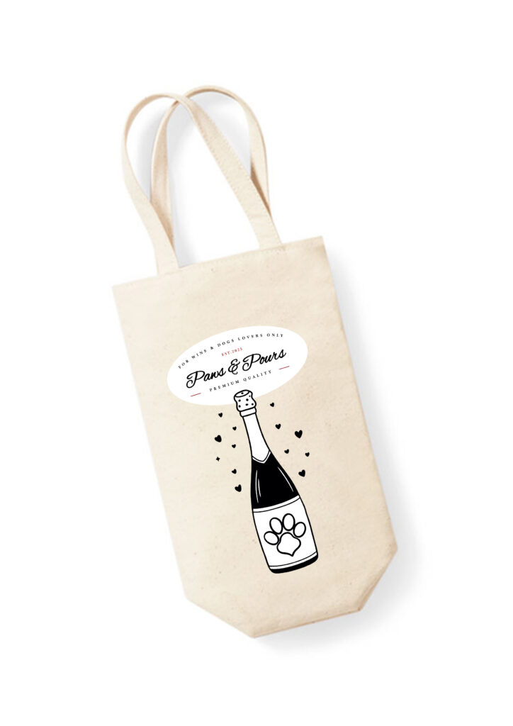 bolsa para botellas 100% algodón pawbottle