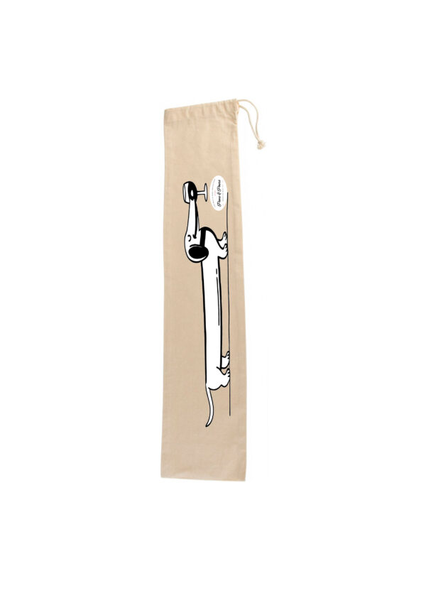 bolsa para pan 100% algodón orgánico perro salchicha & vino
