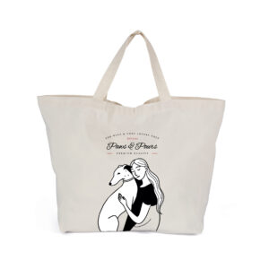 BOLSO SHOPPER "MADE IN FRANCE" PREMIUM GALGO GIRL 100% RECICLADO CRUDO